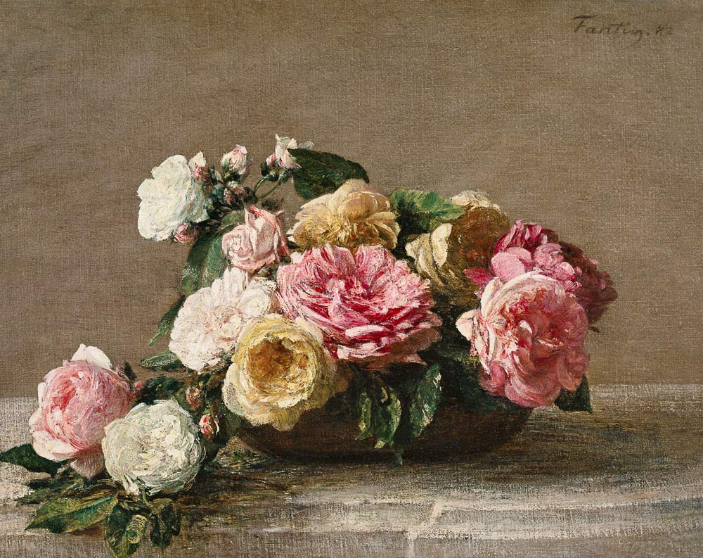 Roses in a Dish od Henri Fantin-Latour