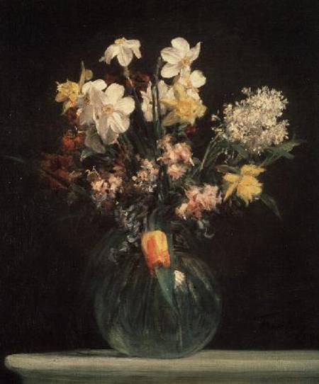Narcisses Blancs, Jacinthes et Tulipes od Henri Fantin-Latour