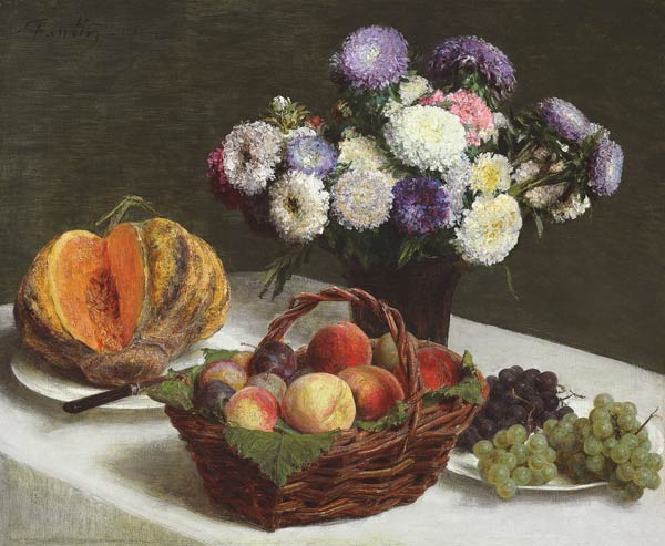 Stillleben mit Blumen und Früchten od Henri Fantin-Latour