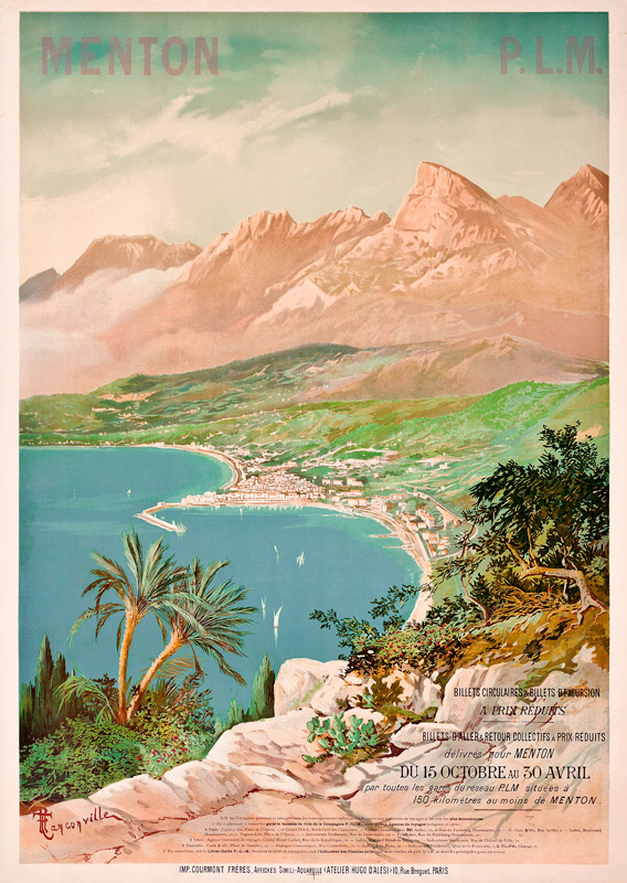 Poster advertising Menton, France od Henri-Garnier Tanconville