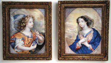 A pair of miniatures depicting the Annunciation od Henri Gascard