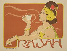 Reproduction of a poster advertising the 'Cafe Rajah'