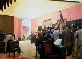 The jury sits in the drawing-room of the Artistes français 1883. od Henri Gervex