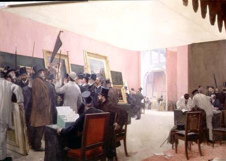 A Meeting of the Judges of the Salon des Artistes Francais od Henri Gervex