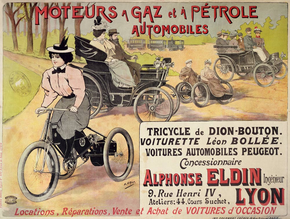 Poster advertising a Parisian car dealer (colour litho) od Henri Gray