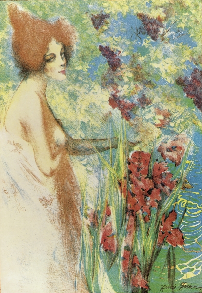 Fleur de May (colour litho)  od Henri Heran