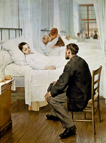 Visiting Day at the Hospital od Henri Jules Jean Geoffroy