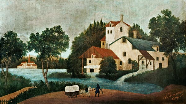 Landscape with water-mill and cars od Henri Julien-Félix Rousseau