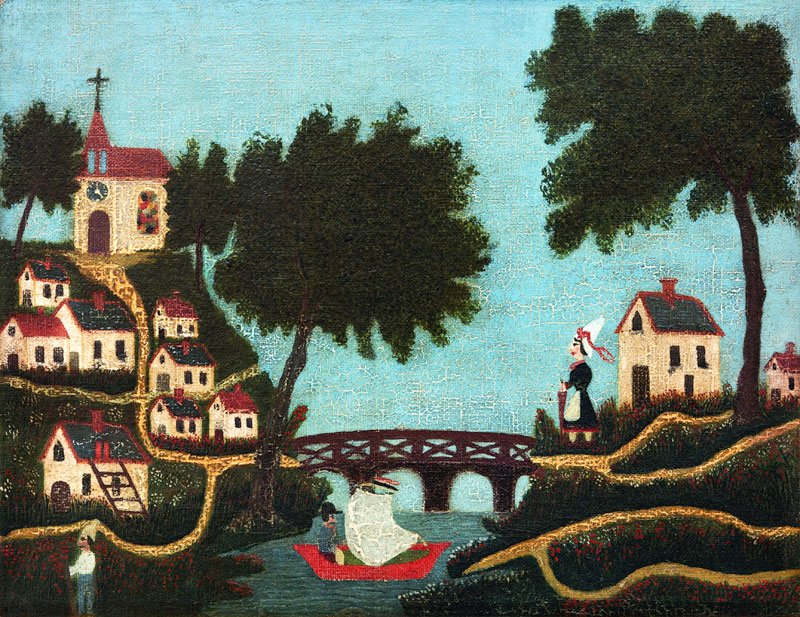 H.Rousseau / Landcape with bridge od Henri Julien-Félix Rousseau