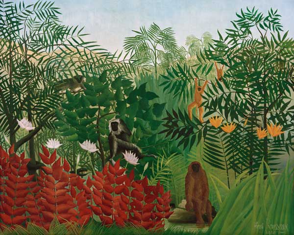 H.Rousseau / Tropical Forest with monkey od Henri Julien-Félix Rousseau