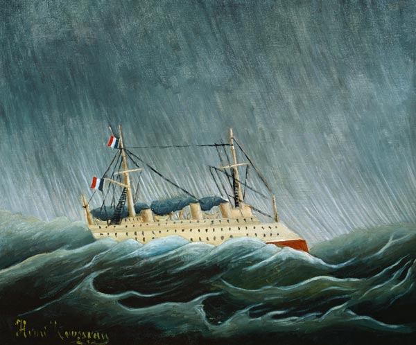 Steamship in the storm. od Henri Julien-Félix Rousseau