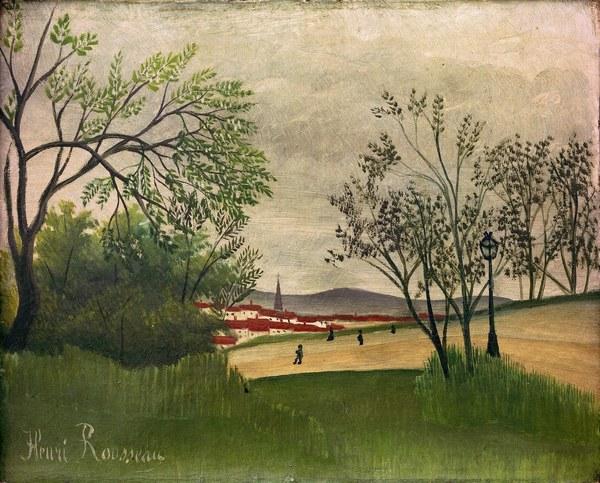 H.Rousseau, Landscape with church spire od Henri Julien-Félix Rousseau