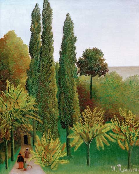 H.Rousseau, Walking in t.Parc Buttes-Ch. od Henri Julien-Félix Rousseau