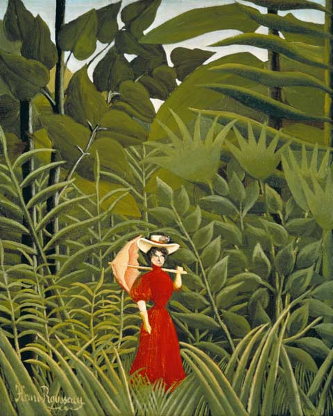 Woman in Red in the Forest od Henri Julien-Félix Rousseau