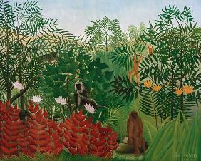 H.Rousseau / Tropical Forest with monkey