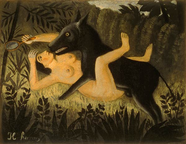Beauty and the Beast od Henri Julien-Félix Rousseau