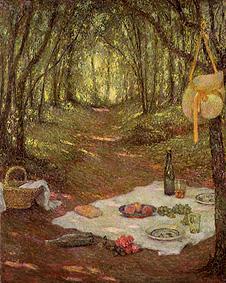 For the picnic covered (in the woods of Gerberoy) od Henri Le Sidaner