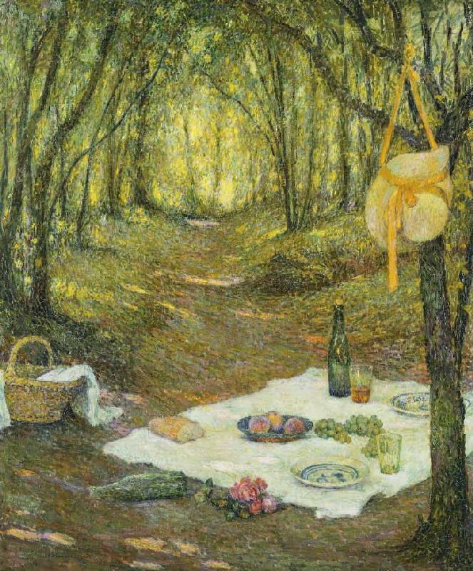 Picknick im Wald (Le Gouter sous Bois, Gerberoy) od Henri Le Sidaner