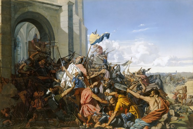 Death of Robert le Fort in the Battle of Brissarthe, 866 od Henri Lehmann