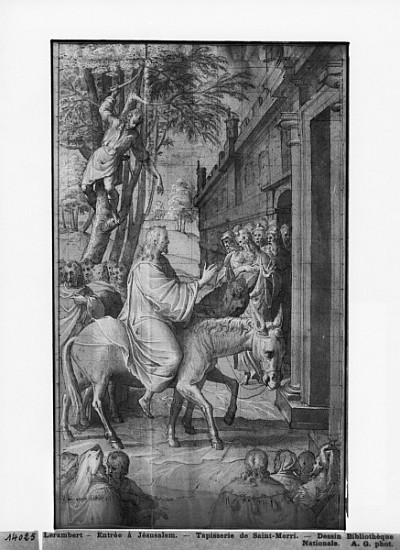 Life of Christ, Entry of Christ into Jerusalem, preparatory study of tapestry cartoon for the Church od Henri Lerambert