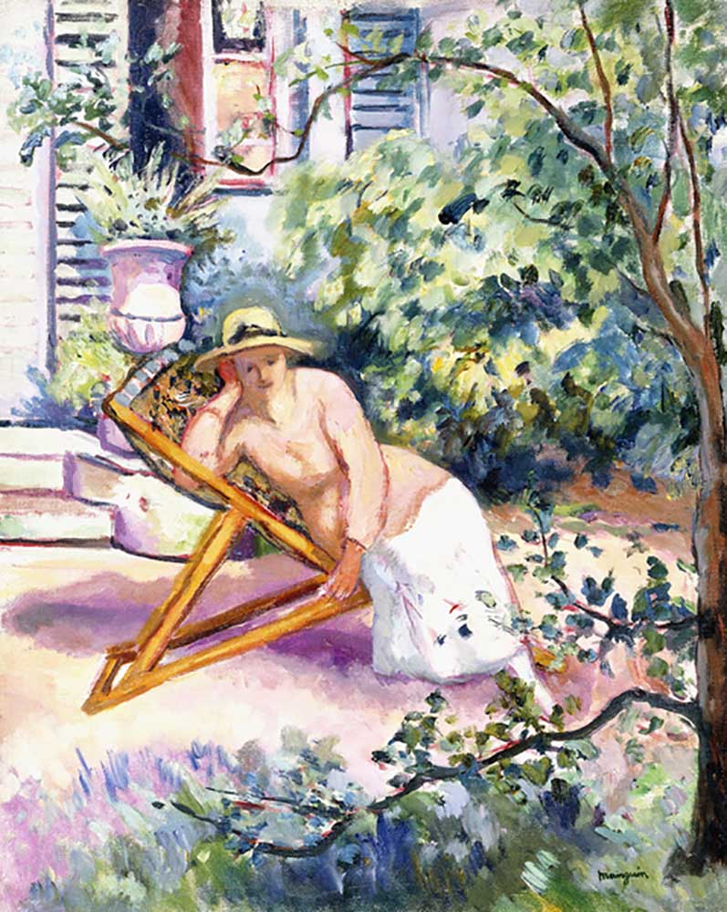 Jeanne in the Garden at Neuilly, 1919 od Henri Manguin