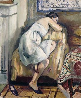 Jeanne Sleeping in a Chair; Jeanne Dormant dans un Fauteuil, 1917