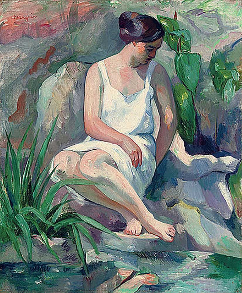 Seated bathers at Cassis (Jeanne) od Henri Manguin