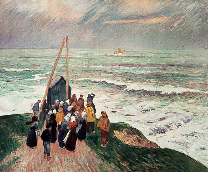 In expectation of the fishermen (Brittany) od Henri Moret