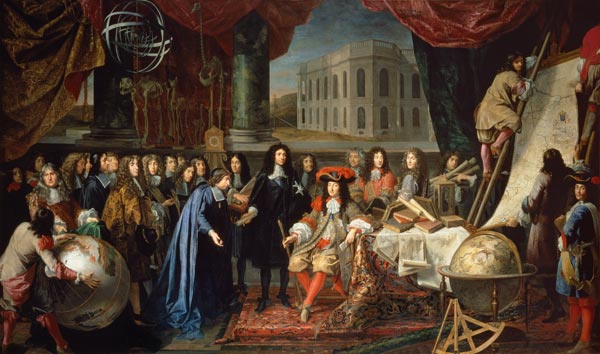 Jean-Baptiste Colbert (1619-1683) Presenting the Members of the Royal Academy of Science to Louis XI od Henri Testelin