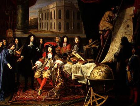 Jean-Baptiste Colbert (1619-83) Presenting the Members of the Royal Academy of Science to Louis XIV od Henri Testelin