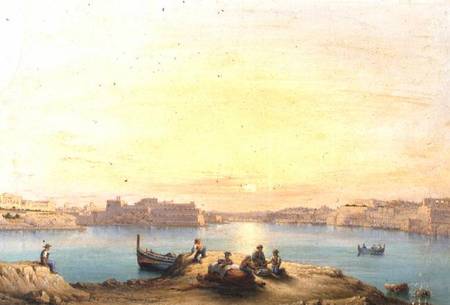 Valetta Harbour at Sunset od Henry Charles Ferro