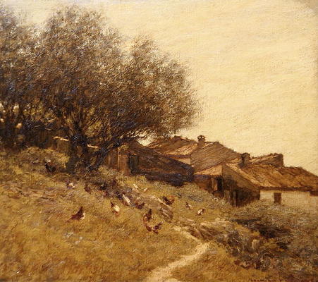 A Hillside Village in Provence (oil on canvas) od Henry Herbert La Thangue