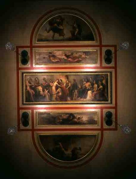 Ceiling in the Library and Dining Room, depicting the Legend of Pandora od Henry Howard