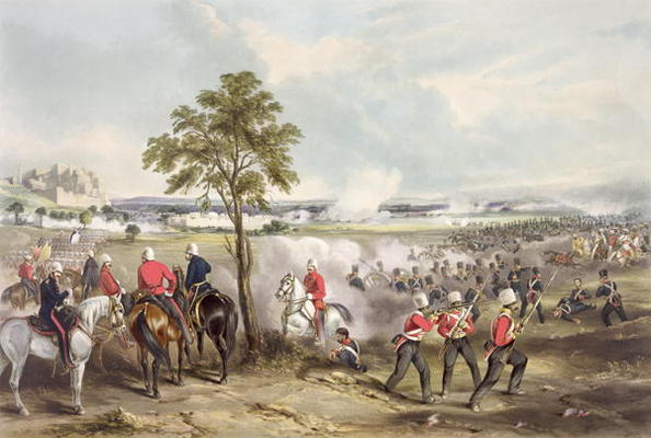 The Battle of Goojerat on 21st February 1849, engraved by John Harris (c.1791-1873) 1850 (coloured e od Henry Martens