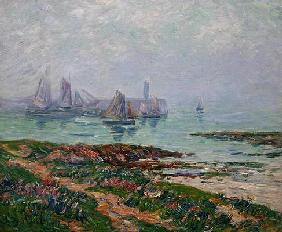 Coastal scene with fishing boats, 1912 (oil on canvas)