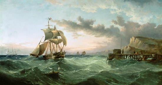 Shipping off Speeton Cliffs, Yorkshire od Henry Redmore