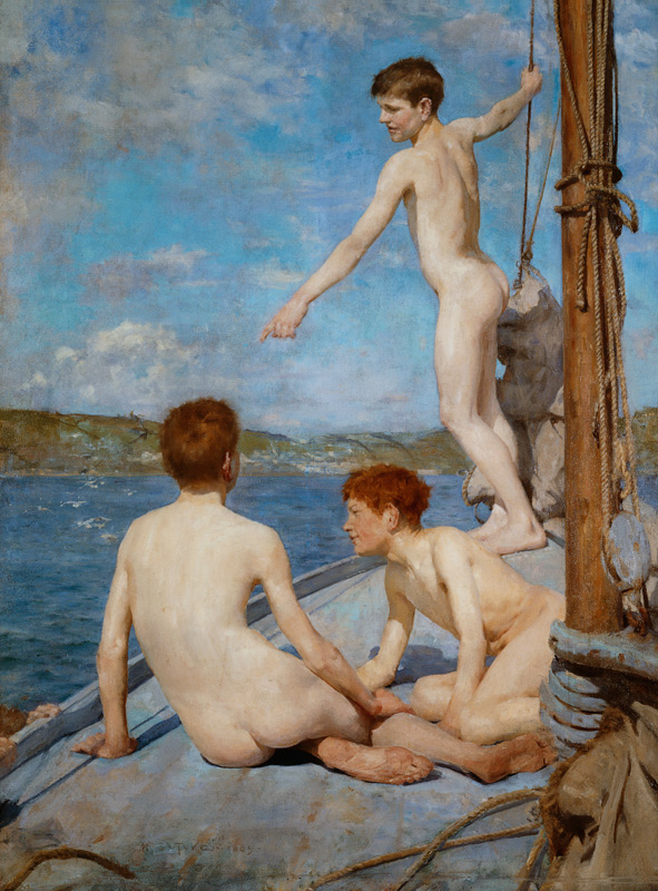 The Bathers, 1889 (oil on canvas) od Henry Scott Tuke