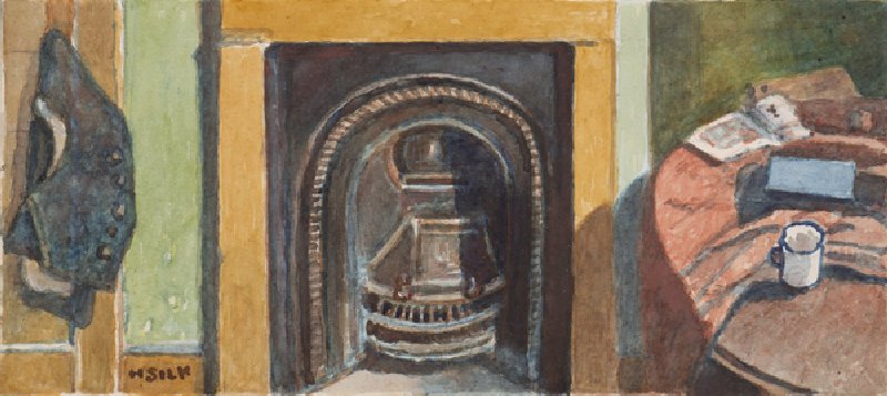 Fireplace, c.1930 (pencil & w/c on paper) od Henry Silk
