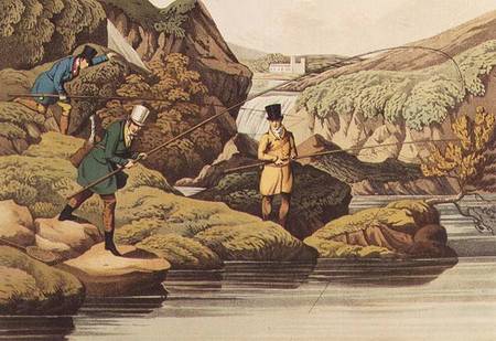 Salmon Fishing, auqatinted by I. CLark, pub. by Thomas McLean od Henry Thomas Alken