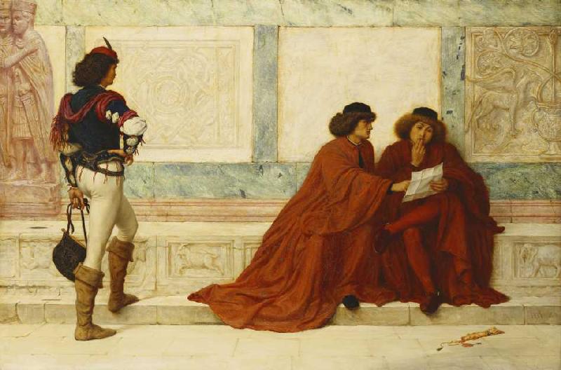 Nachricht aus Trebizond, Szene aus Shakespeare's Kaufmann von Venedig od Henry Wallis