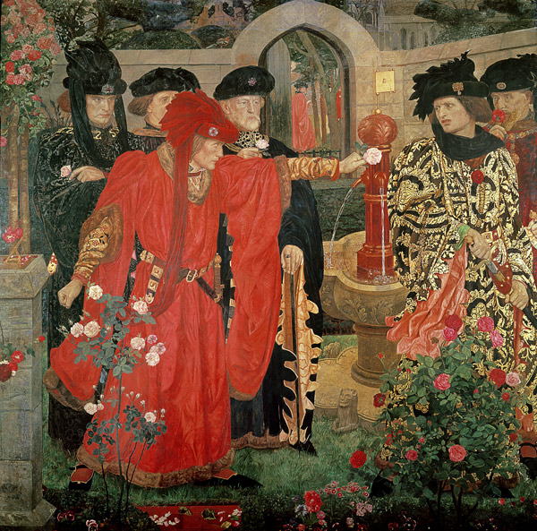 Choosing the Red and White Roses in the Temple Garden, 1910 (fresco)  od Henry A. (Harry) Payne