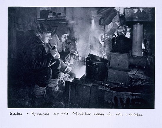 Oates & Meares at the blubber stove in the stables, from ''Scott''s Last Expedition'' od Herbert Ponting