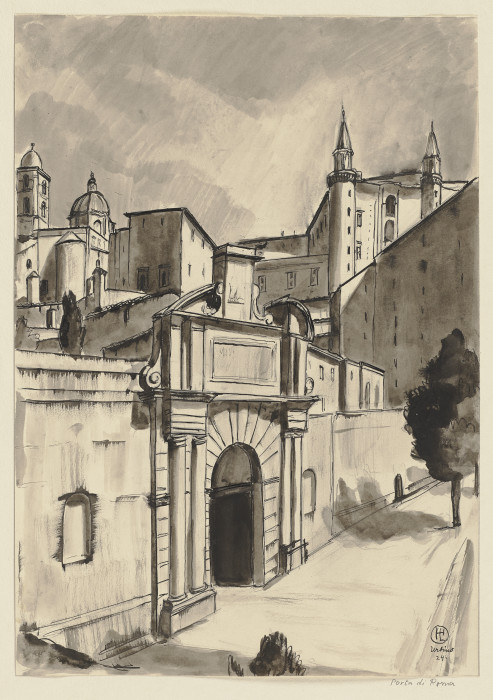 Die Porta Valbona in Urbino od Hermann Lismann