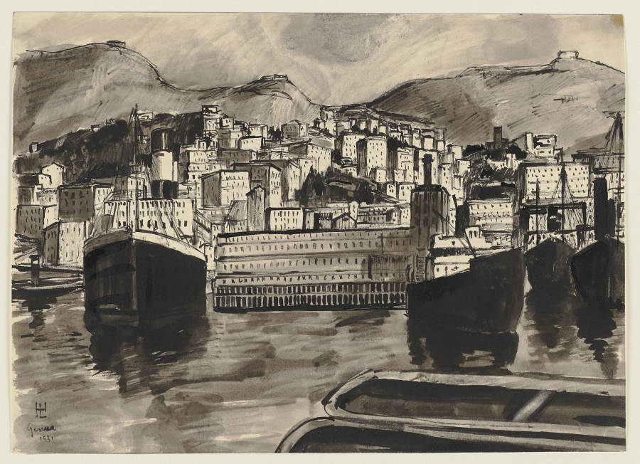 Harbour view of Genoa od Hermann Lismann