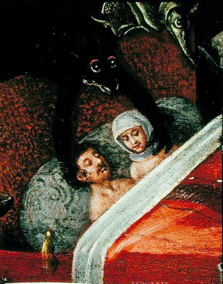 The Inferno, Couple in a bed surrounded by monstrous animals od Herri met de Bles