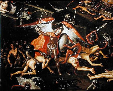 The Inferno, detail of an angel warrior od Herri met de Bles