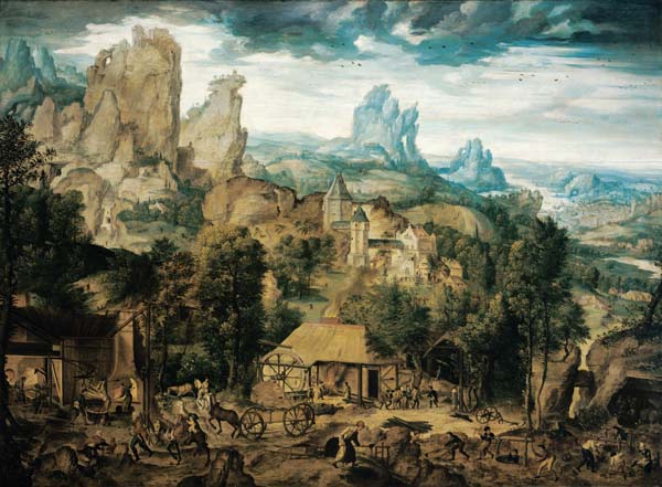The Coppermine (oil on panel) od Herri met de Bles