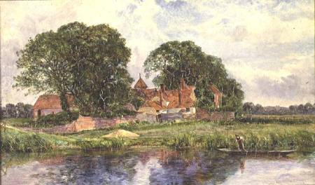 English landscape with a house od Heywood Hardy