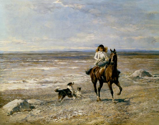Pony Ride on the Beach od Heywood Hardy