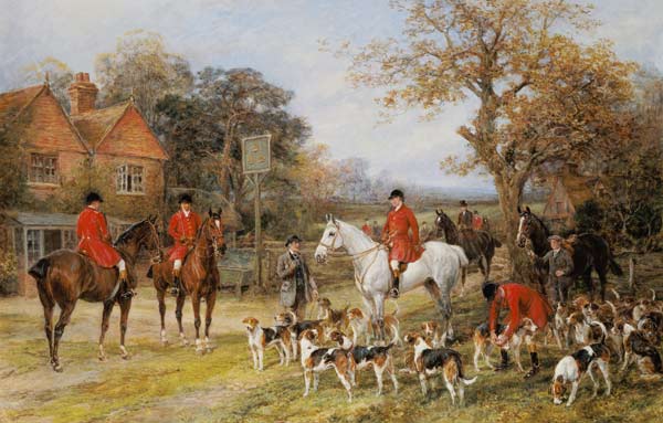 Meeting before the fox-hunt. od Heywood Hardy